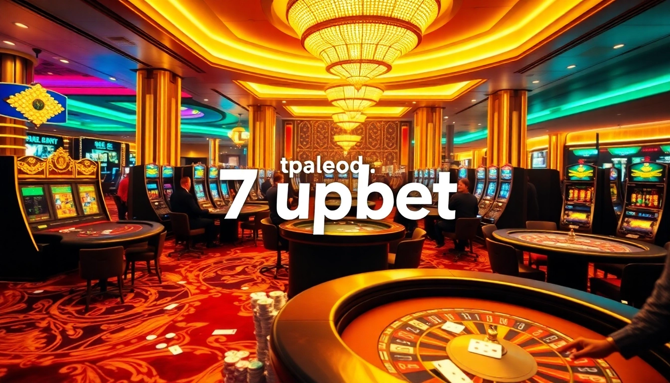 Experience the thrill of online gambling with 7upbet, featuring vibrant casino tables and engaged players.