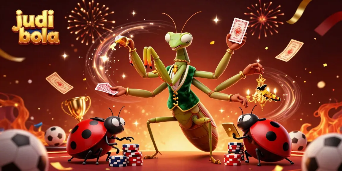 Engage in judi bola excitement with animated characters celebrating victories in a vibrant casino scene.