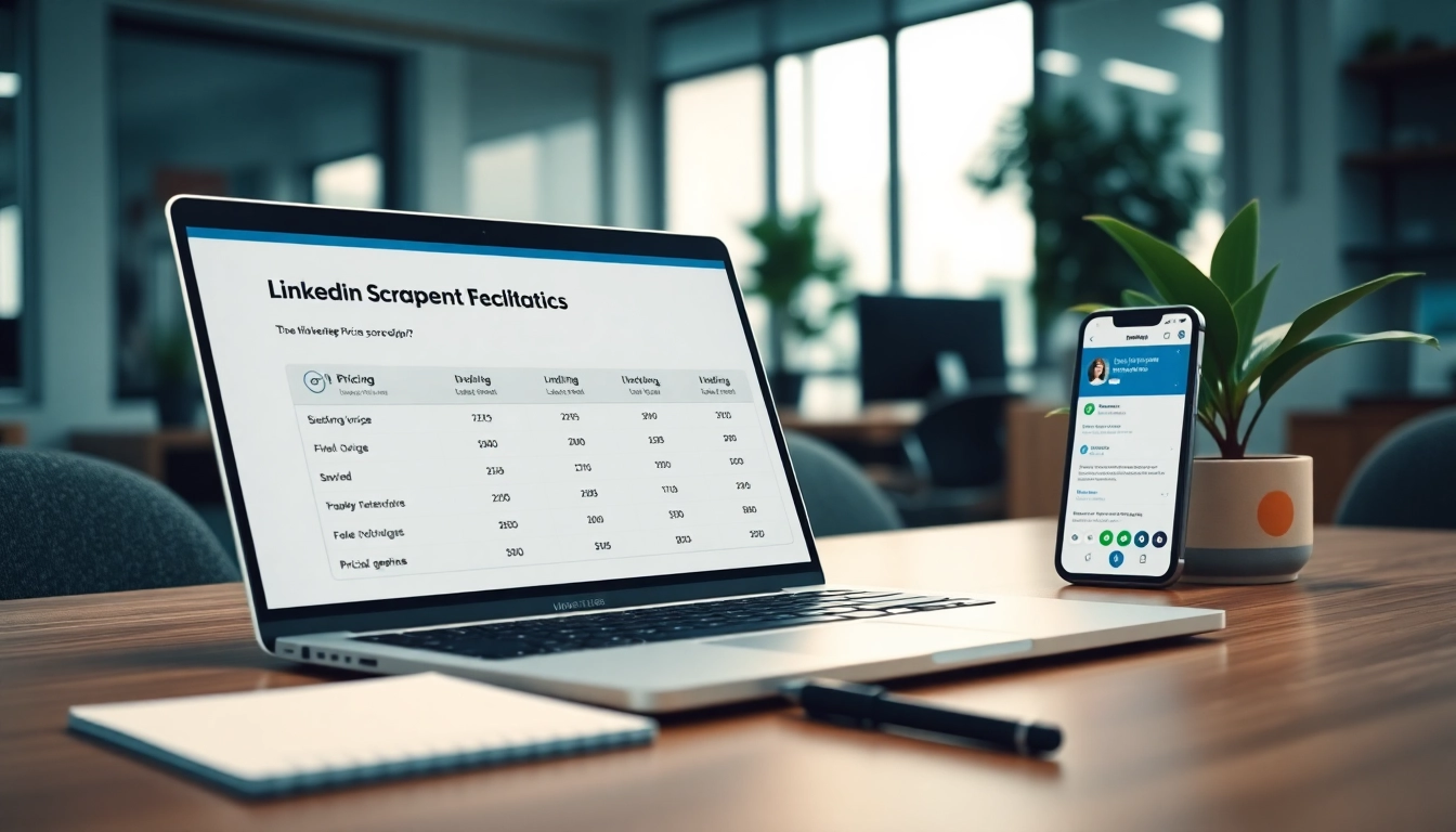 Explore linkedin scraper pricing features with an engaging digital workspace image.