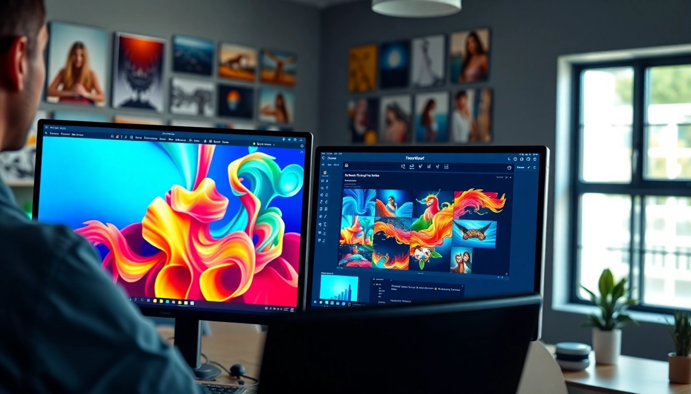 Create stunning visuals with an image generator in a vibrant and creative workspace.