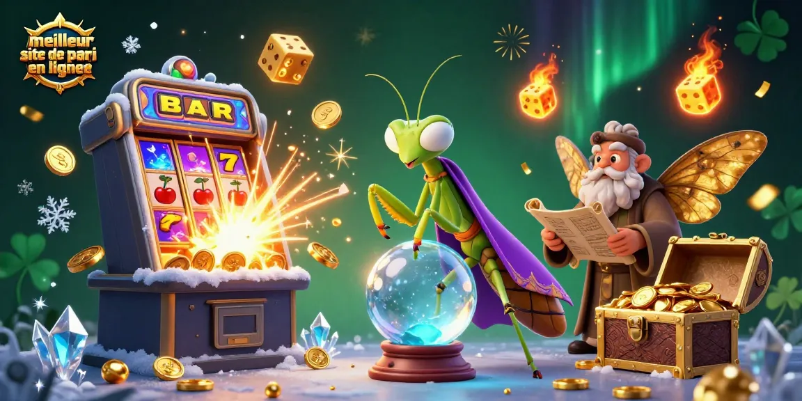 Pariez sur le meilleur site de pari en ligne avec une illustration captivante de jeux de casino dynamiques.