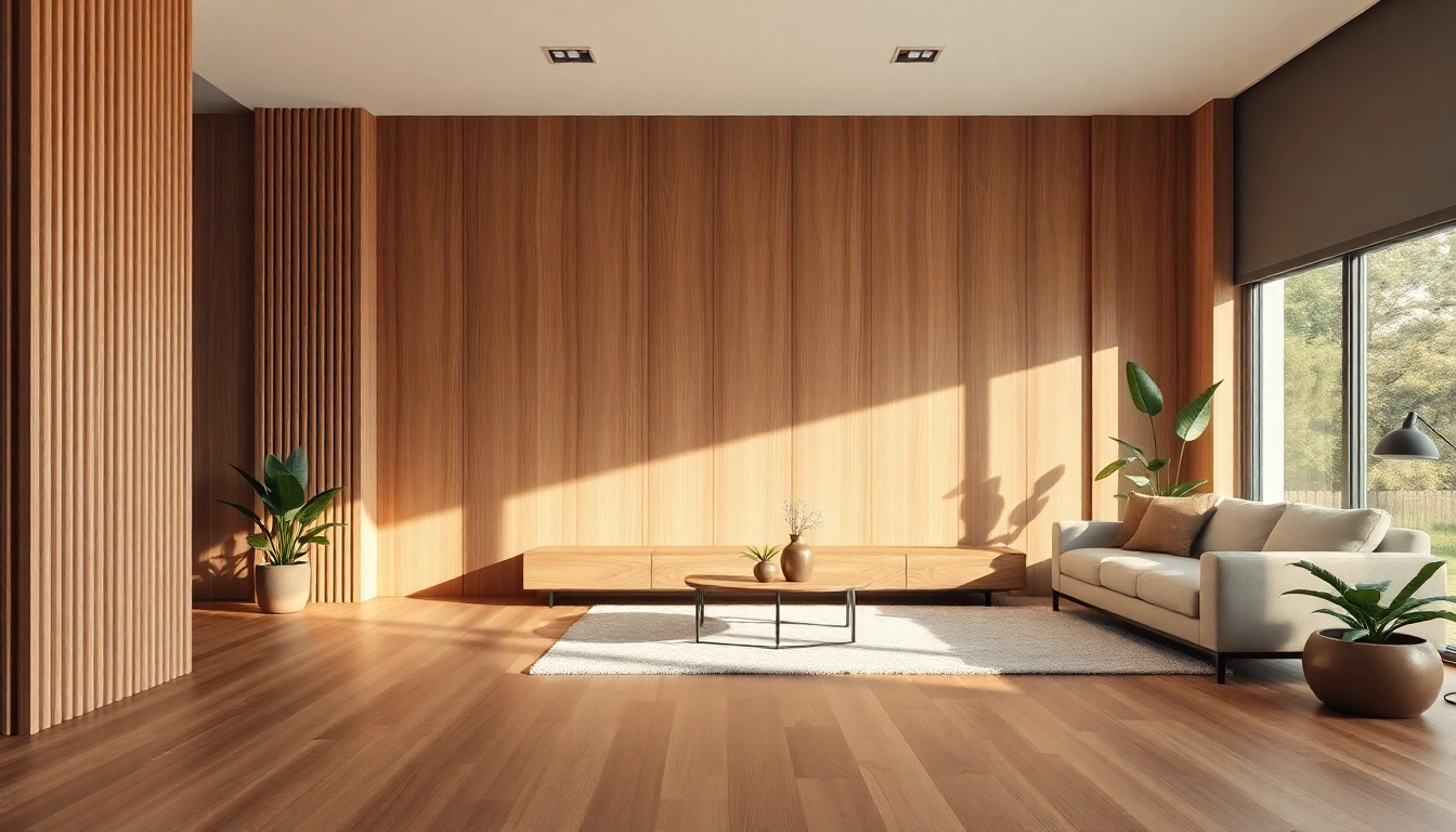 Enhance your living space with fluted wood panels that offer elegance and texture.