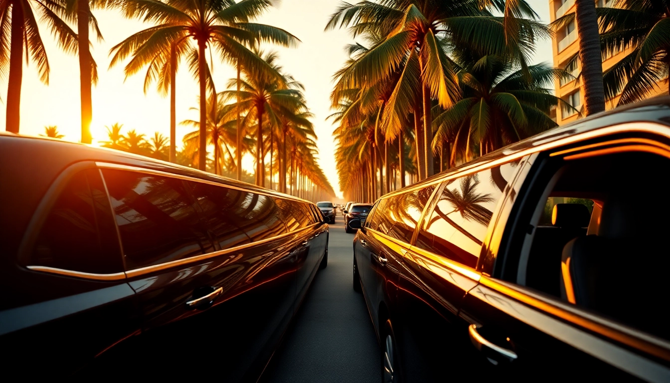 Limo companies in Miami providing luxurious black limousines for special occasions and events.