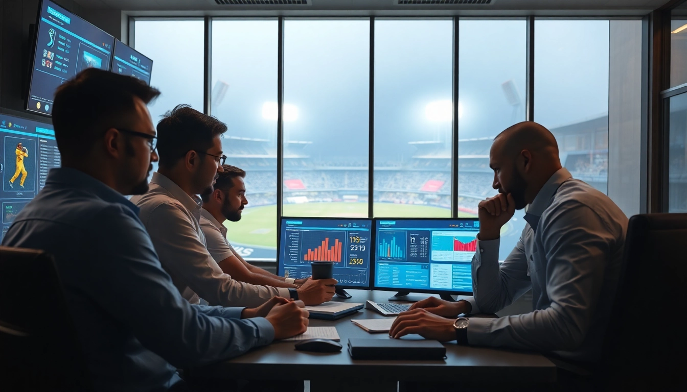 Analyzing statistics for ipl win prediction in a modern cricket analytics lab.