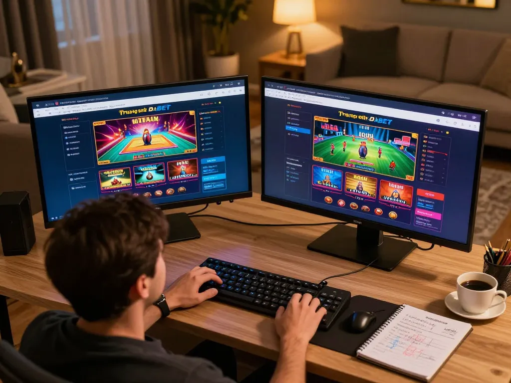 Engaging online gambling scene with Trang chủ DABET interface, highlighting user experience and strategy