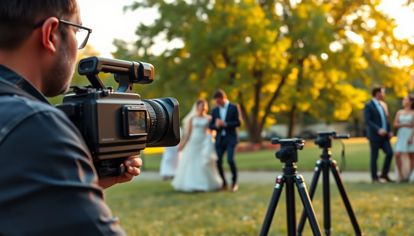 Edmonton videographer capturing a joyful wedding scene in a vibrant park.