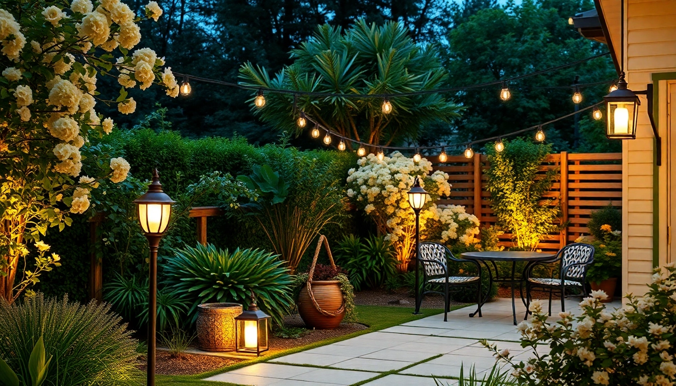 Tuinverlichting verlicht een prachtig aangelegde tuin met zachte, warme lichten.