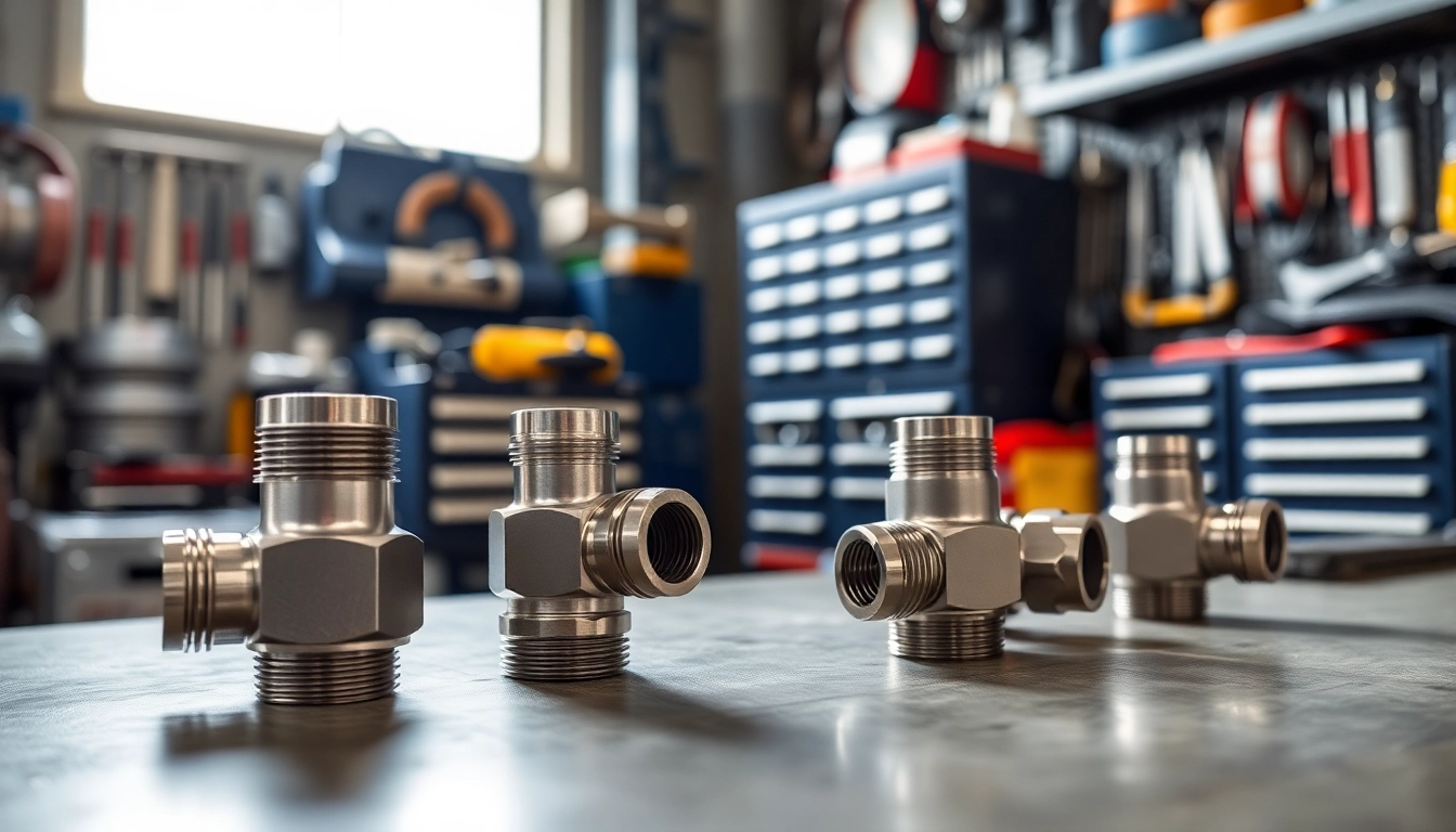 Showcasing Oil line AN fittings in a professional automotive workshop environment.