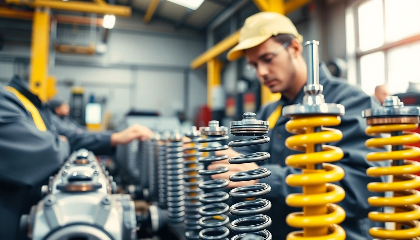 Gas Spring Supplier showcasing precision mechanics in a workshop environment.