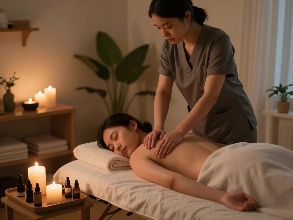Premium massage services at www.maxim-anma.net in a serene home setting.