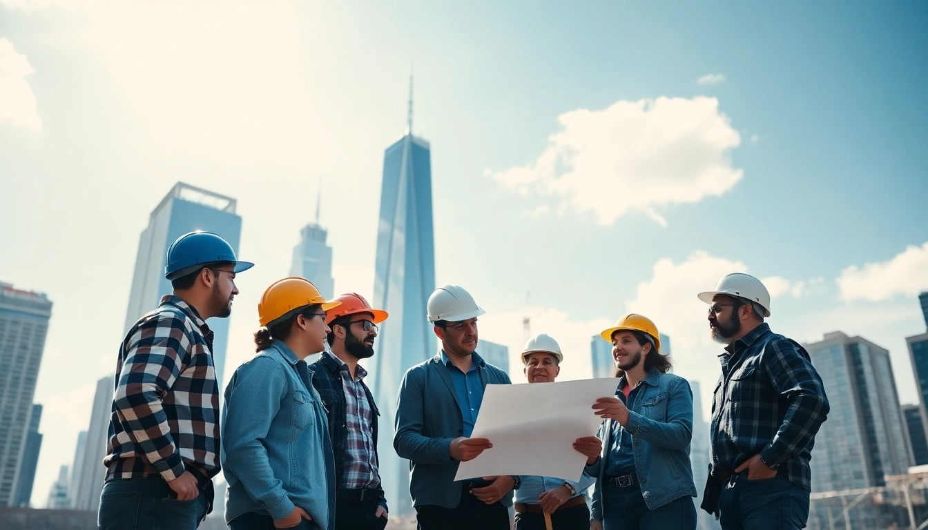 New York Commercial General Contractor oversees a dynamic construction site in NYC with diverse workers.