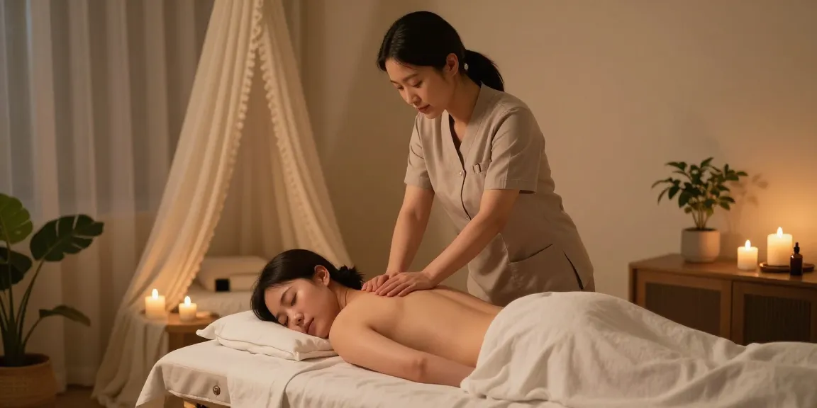 화곡동출장마사지 중인 마사지사와 고객의 편안한 치료 장면