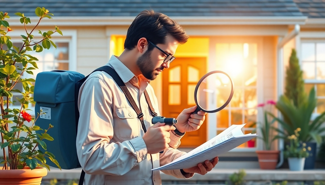 Implementing a pest prevention plan with a professional inspecting a home for pests.