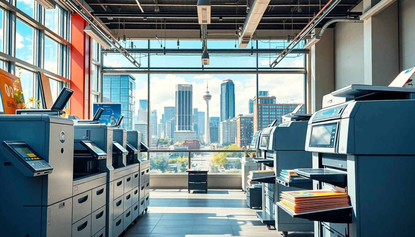 Experience expert printing edmonton with vibrant designs in a modern print shop.