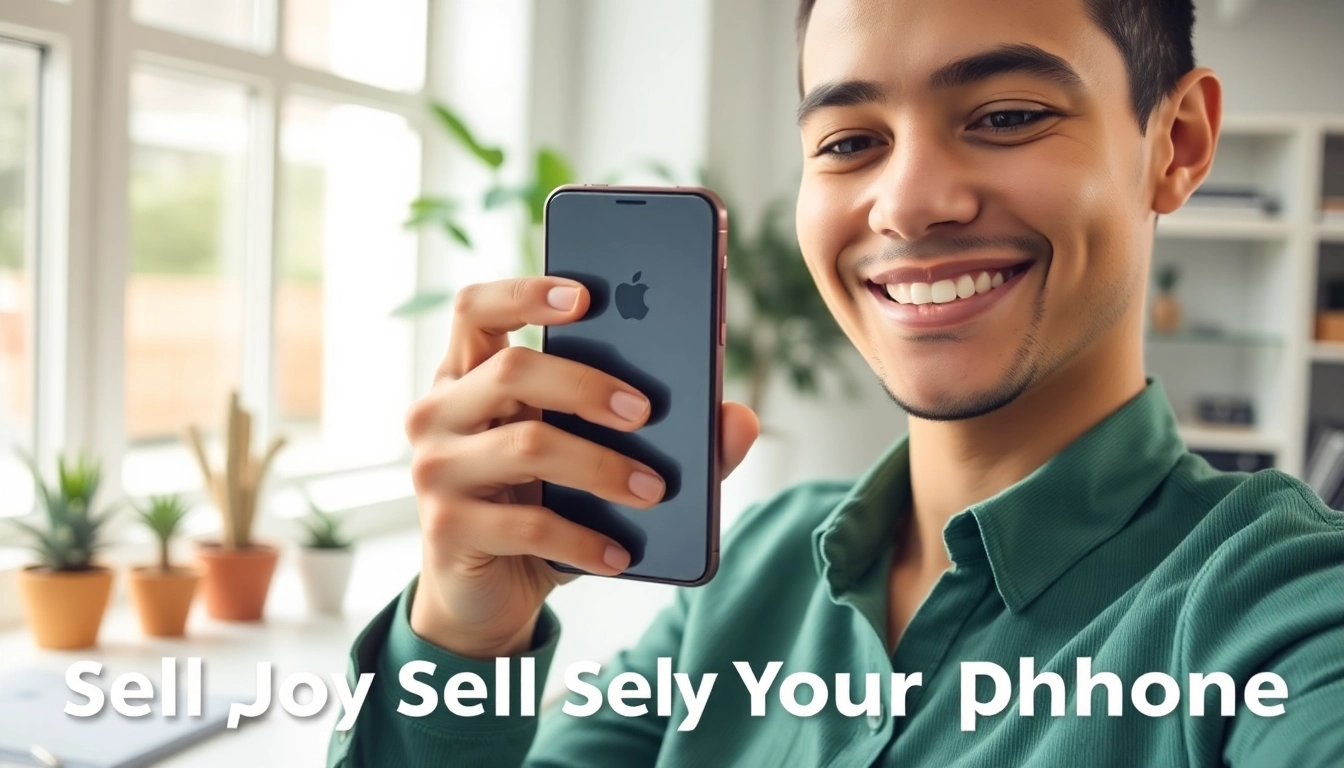 Sell your used phone with confidence, showcasing a satisfied seller in a modern office.