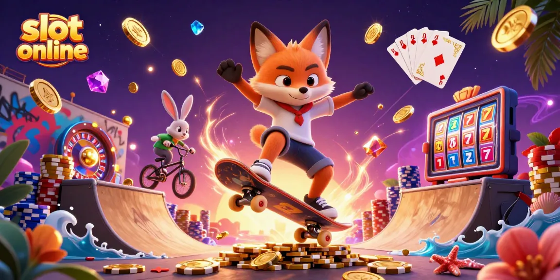 Experience excitement with slot online gameplay featuring vibrant characters and casino elements in a dynamic 3D scene.