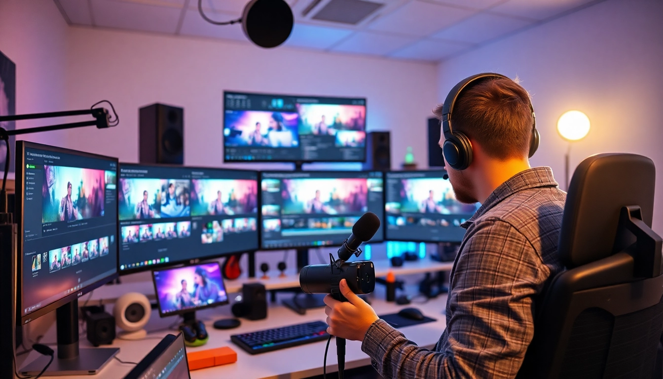 Stream and edit clips efficiently with https://streamgen.cc in a vibrant streaming studio.