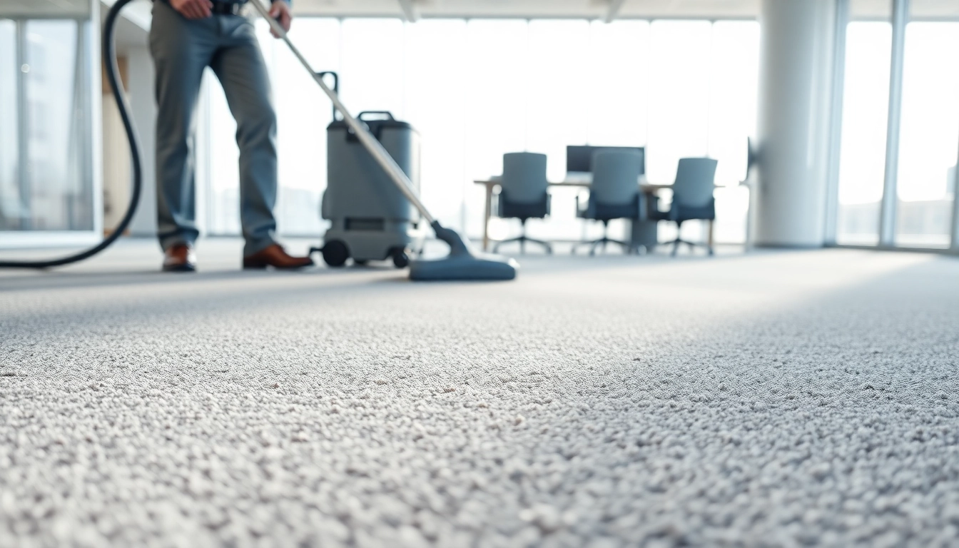 Engaging commercial carpet cleaning in progress showcasing techniques and advanced equipment.