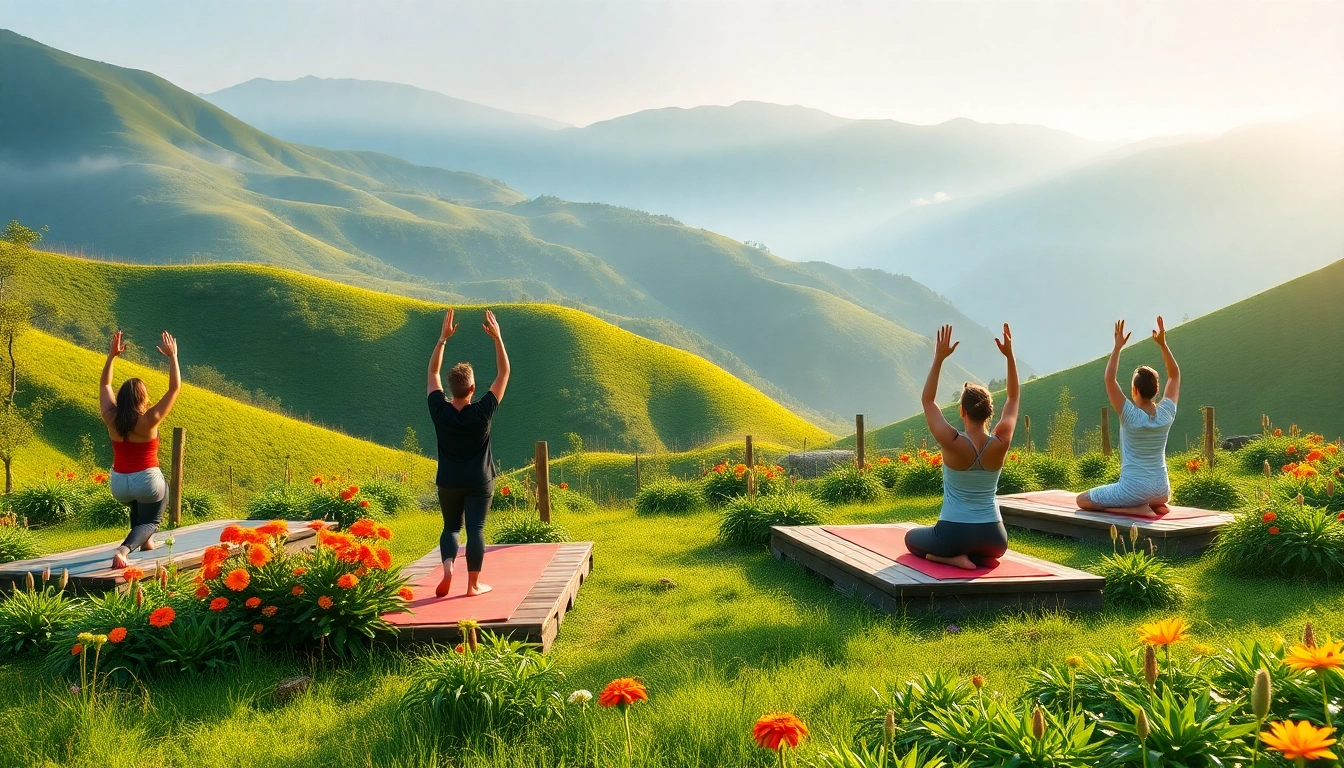 Participate in a rejuvenating wellness retreat with yoga amidst serene natural surroundings.