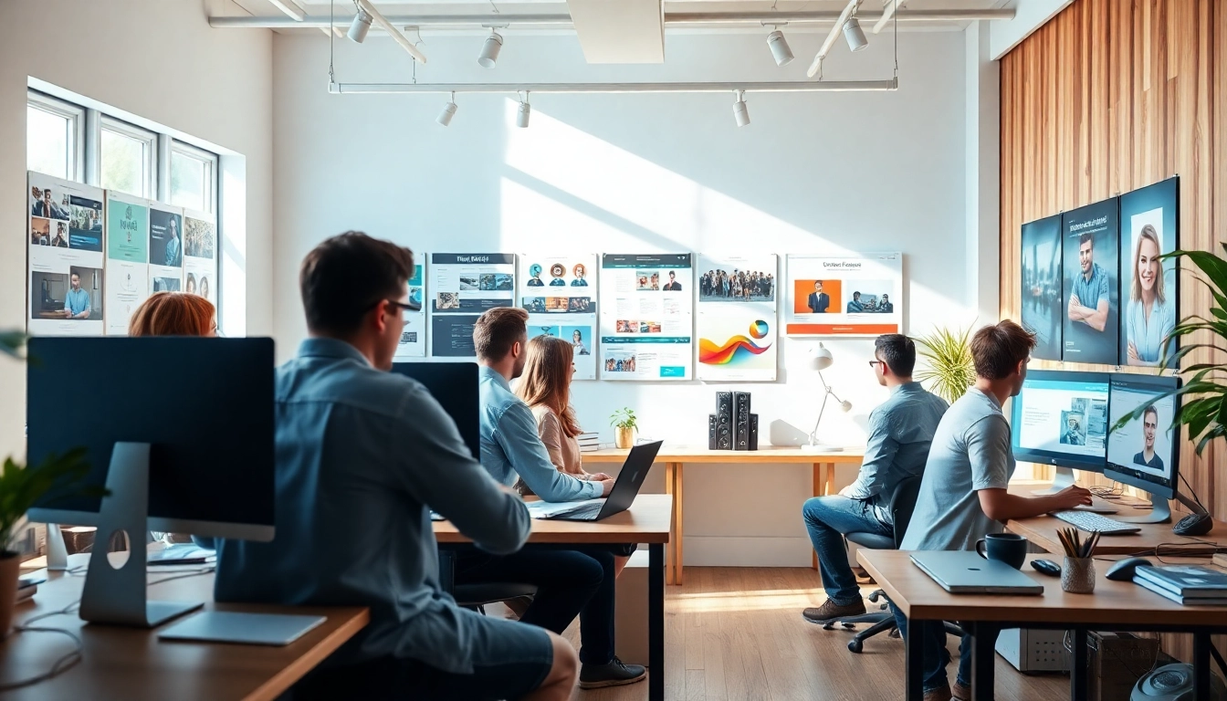 Designing innovative websites by expert Website designers Hereford in a modern studio setting.