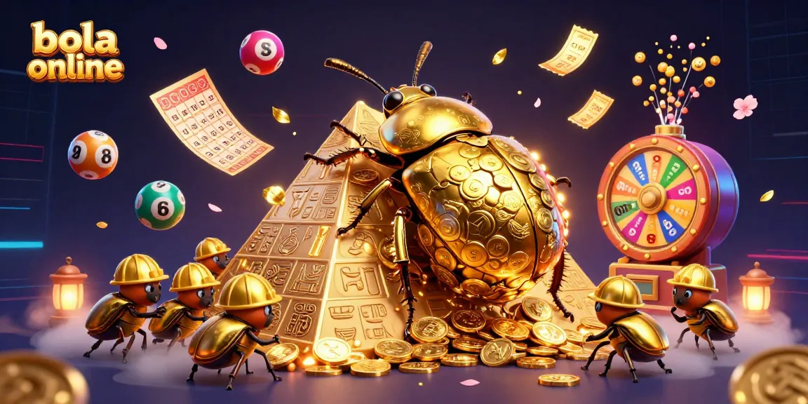 Engage with bola online through a vibrant, dynamic lottery scene filled with excitement.