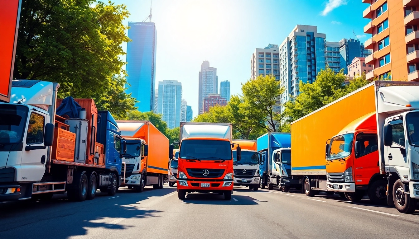 Moving company Canada trucks in a sunny urban environment showcasing professionalism.