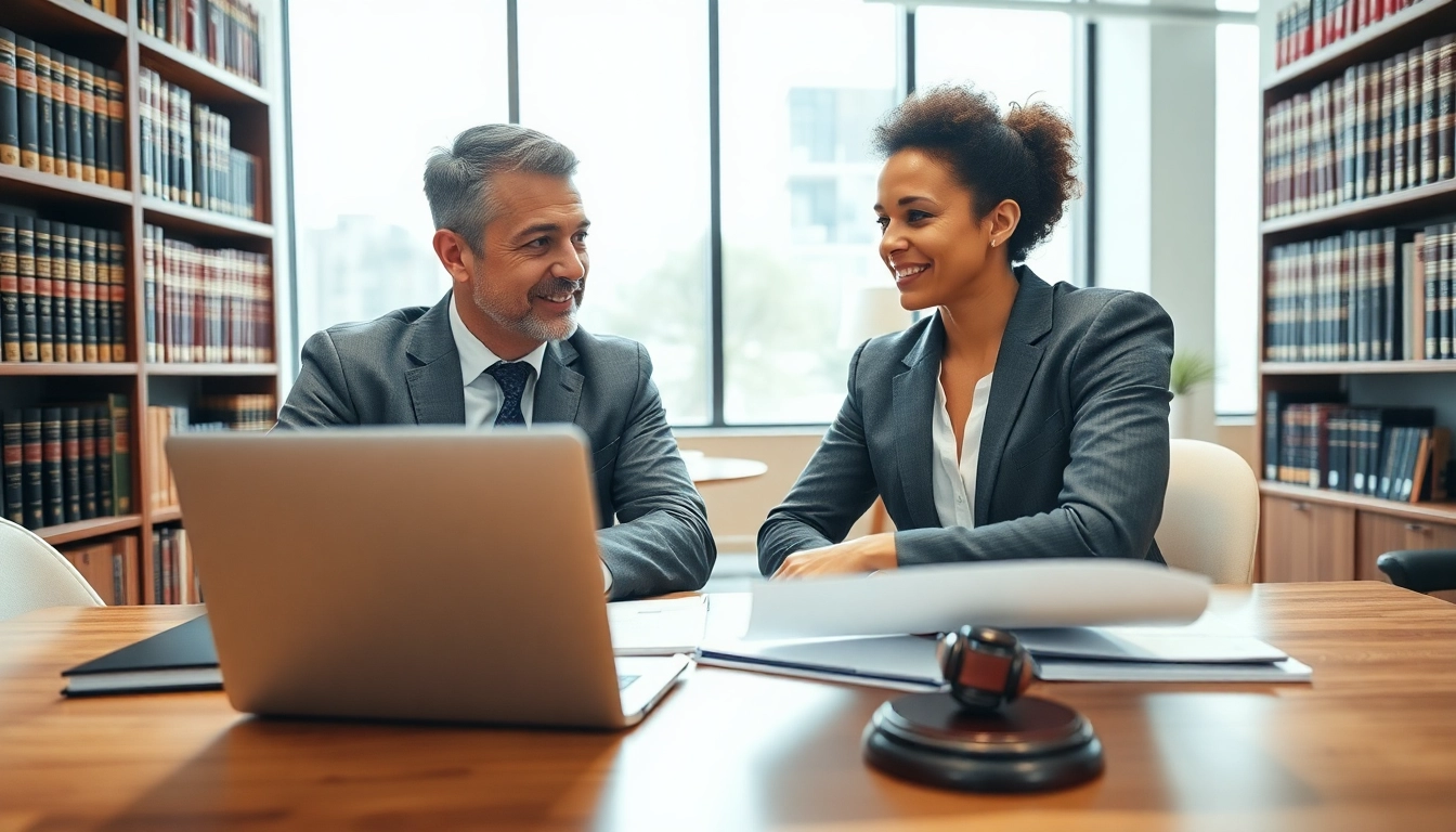 Consulting Houston Injury Attorney engaging with a client in a modern law office setting.