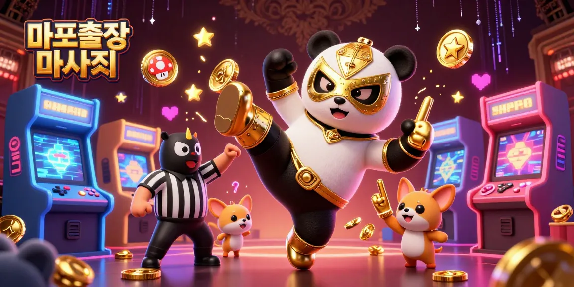 Experience 마포출장마사지 with a vibrant gambling scene featuring animated characters and casino elements.