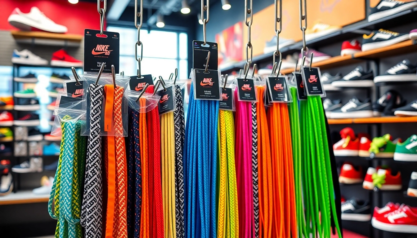 Showcase of wholesale shoelaces for sneaker shops with vibrant colors and styles.