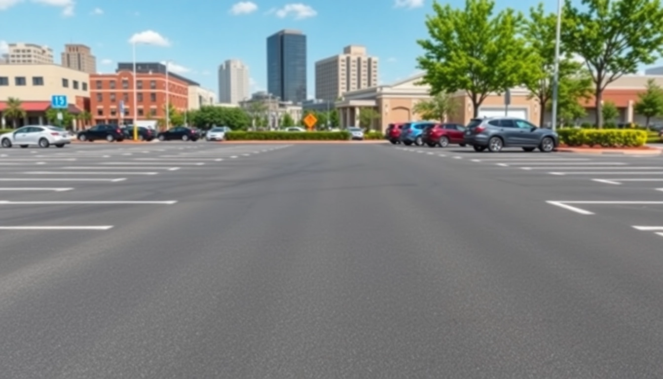 Engage in parking lot striping along Highway 80 Jackson MS with well-defined lines and a professional finish.