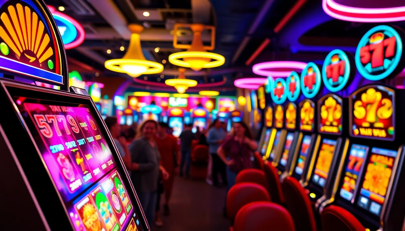 Experience thrilling action at slot777 machines in a vibrant casino setting.