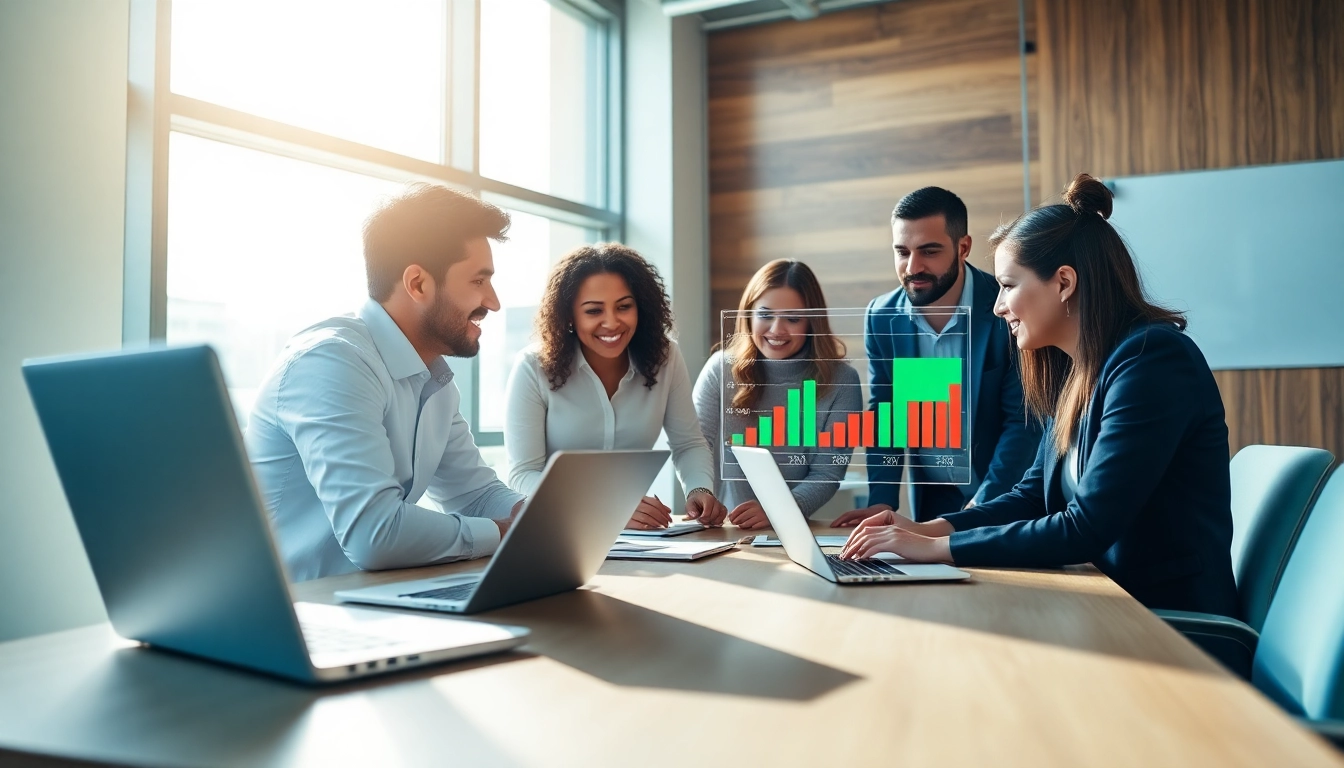 Optimieren Sie Ihre seo frankfurt Strategie mit einem engagierten Team in einer modernen Büroumgebung.