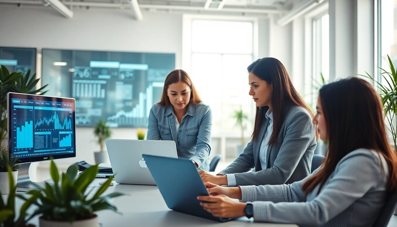 Showcase of managed it services near me with an IT team working in a modern office.