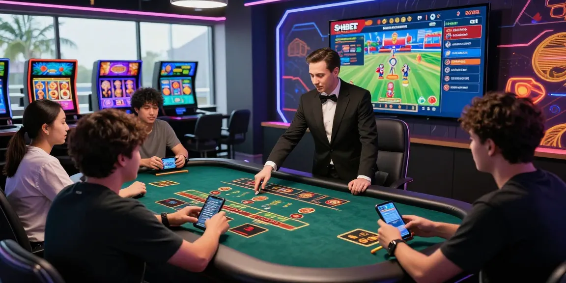 Engaging online gambling players at trang chủ shbet with diverse games and live dealer in vibrant setting.