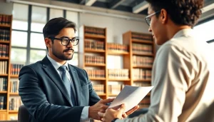 Consulting with a lawyer from https://www.aafloridalawyer.com in a professional office setting.