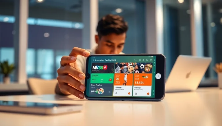 Experience the MV 88 app interface on a smartphone, showcasing user-friendly features and trustworthy interactions.