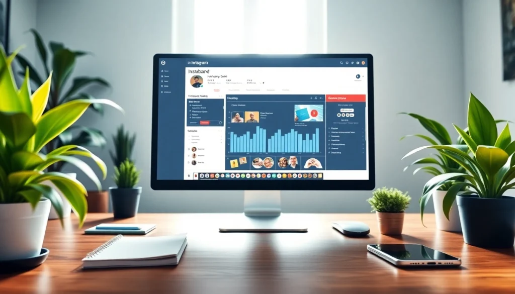 Enhance your strategy with an Instagram smm panel dashboard in a vibrant workspace.