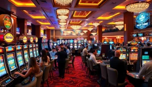 คาสิโนมีผู้เล่นหลากหลายสนุกสนานในบรรยากาศที่หรูหราและมีชีวิตชีวา