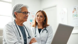 Engaging healthcare interaction focusing on Health between a doctor and patient in a bright clinic.