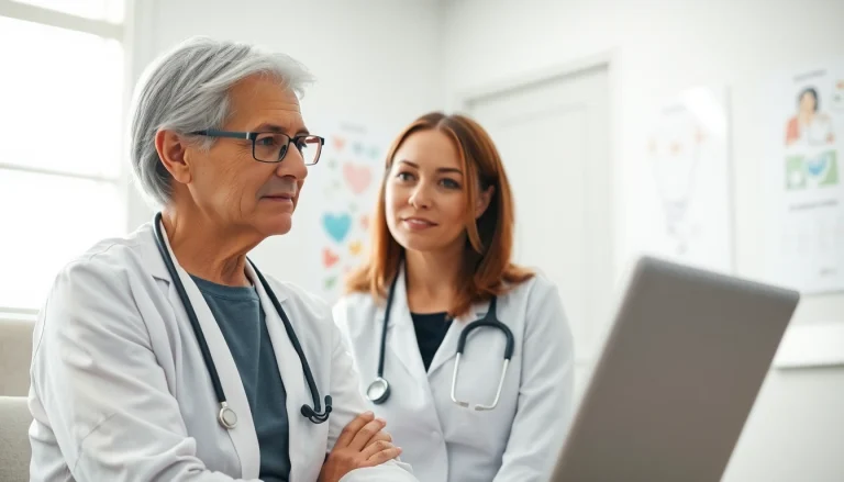 Engaging healthcare interaction focusing on Health between a doctor and patient in a bright clinic.