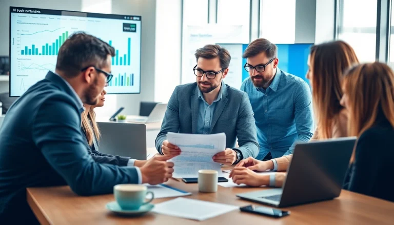 Analyze industry trends through Competitor Research in a vibrant office environment.