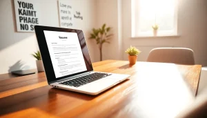 Post free job post in a professional office setting with a laptop and resume.