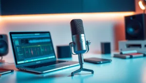 MV 88 microphone elegantly displayed in a modern workspace, representing innovation and quality.