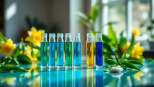 Vibrante Flüssigkeiten in stilvollen Vials, die die Welt des liquid verkörpern.