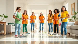 Cleaning Service professionals working diligently to create a sparkling clean home interior.