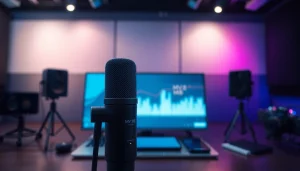 MV 88 microphone showcased in a modern studio setting with tech elements.