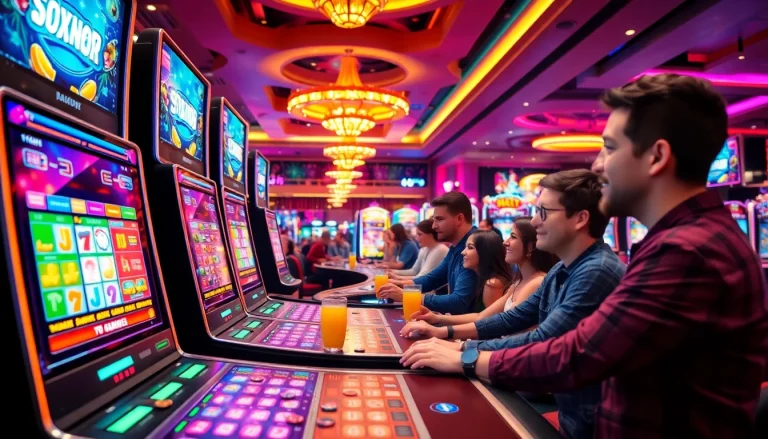 Menggenggam jackpot saat bermain slot gacor di kasino populer dengan suasana meriah.