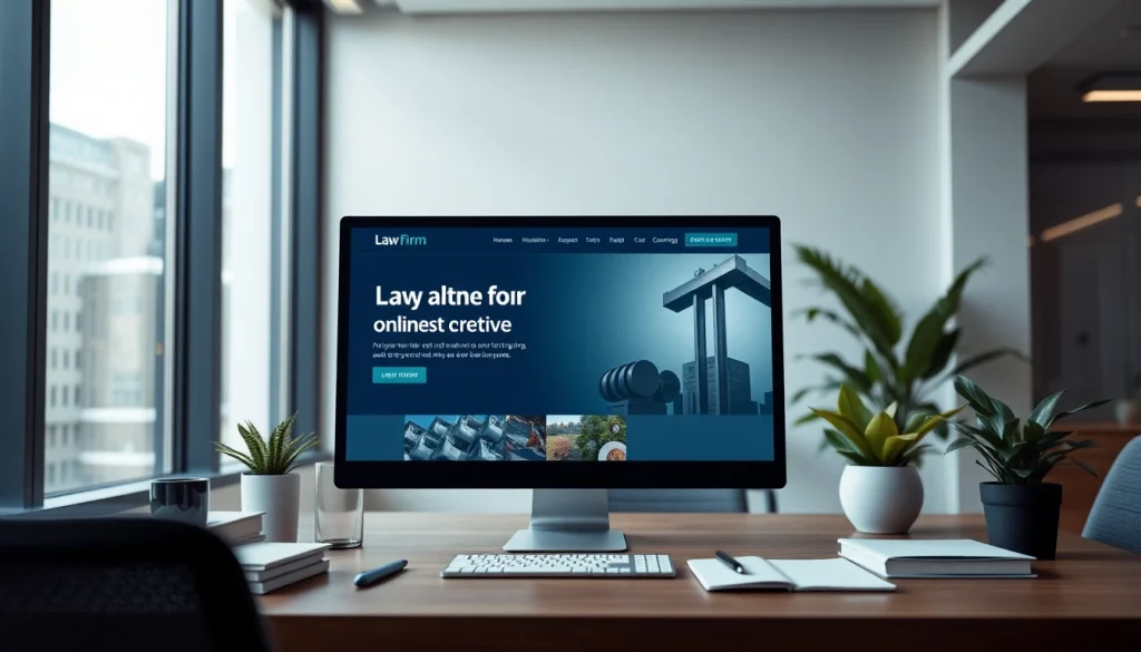 Design a law firm website at https://www.websites.law showcasing modern aesthetics and functionality.