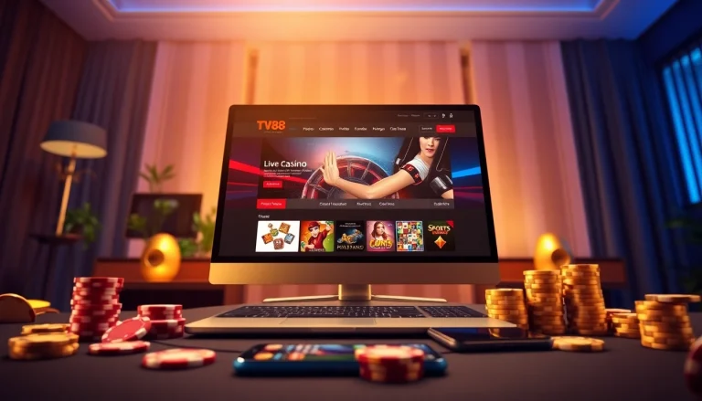 TV88 online gambling platform interface highlighting secure transactions and diverse gaming options at https://whycazino.com.