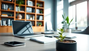 Engage with JBO services through a modern workspace filled with technology and creative energy.